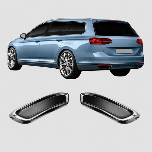 Auspuffblende Abdeckung für VW Passat B8 R Line Stil Edelstahl 2015-2019 2 tlg