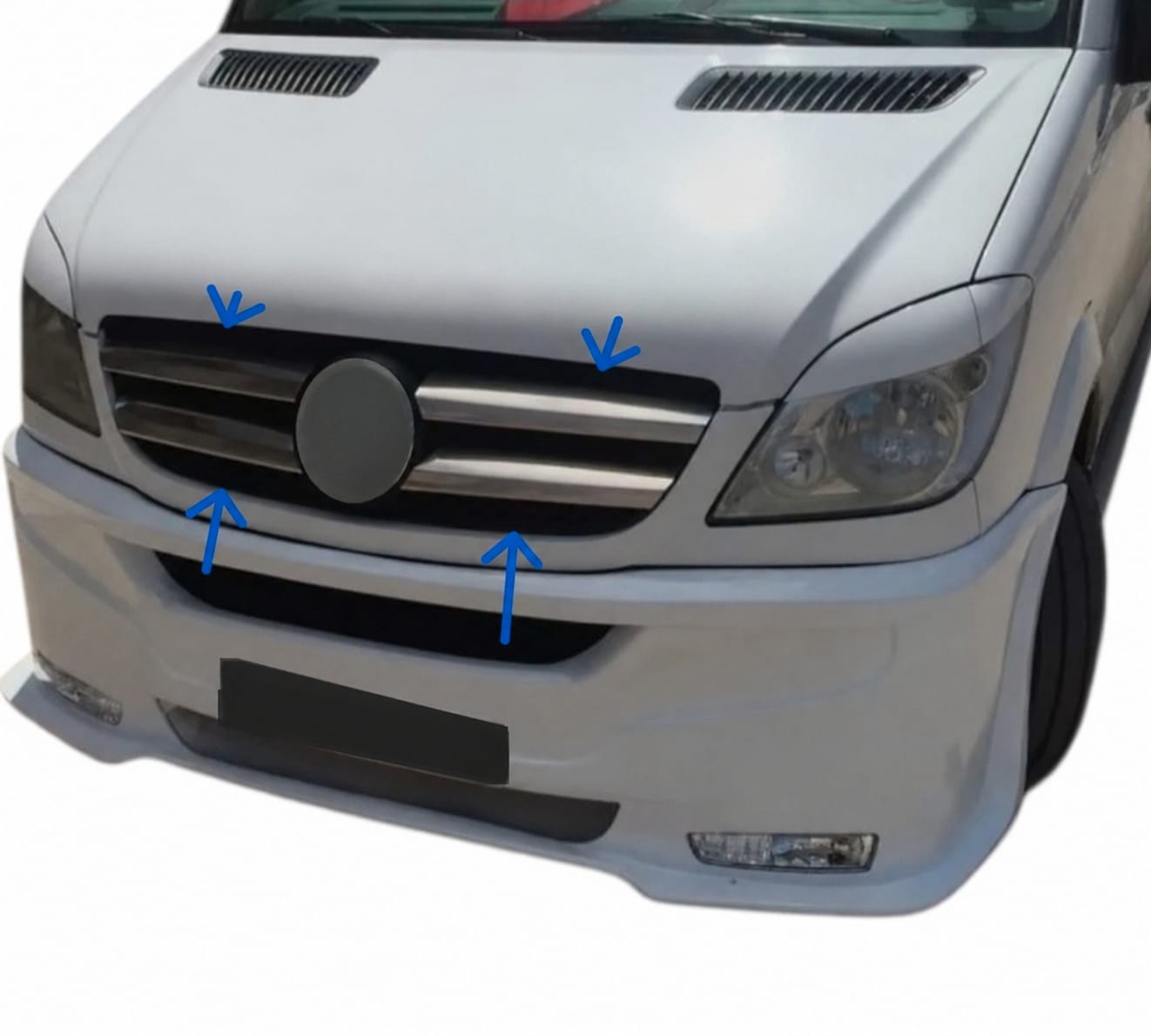 Kühlergrill Leisten für Mercedes Sprinter W906 2006-2013 4 tlg Edelstahl Grillleisten