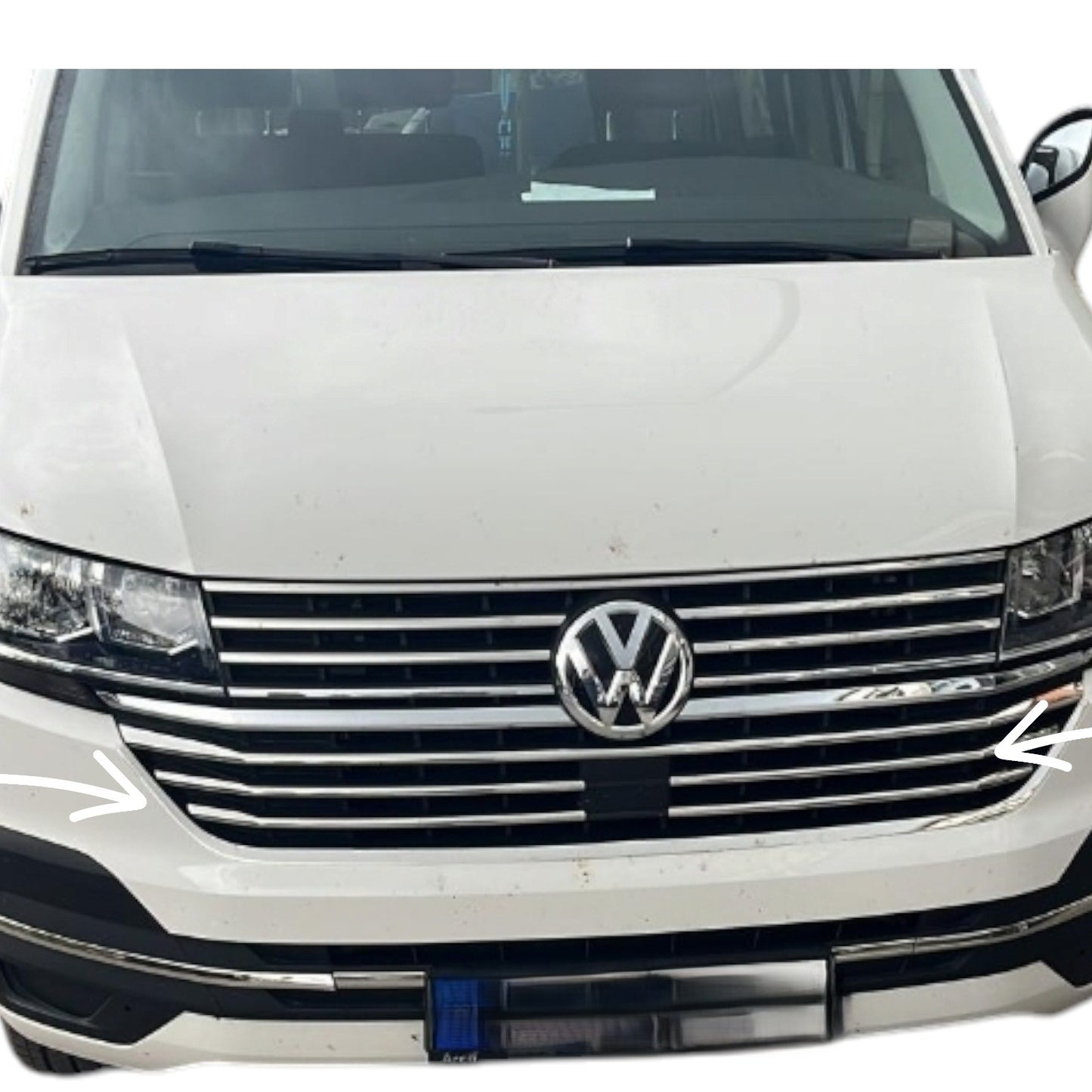 Kühlergrill Leisten für VW T6.1 ab 2019 Stoßstangen Leisten 5 tlg Edelstahl