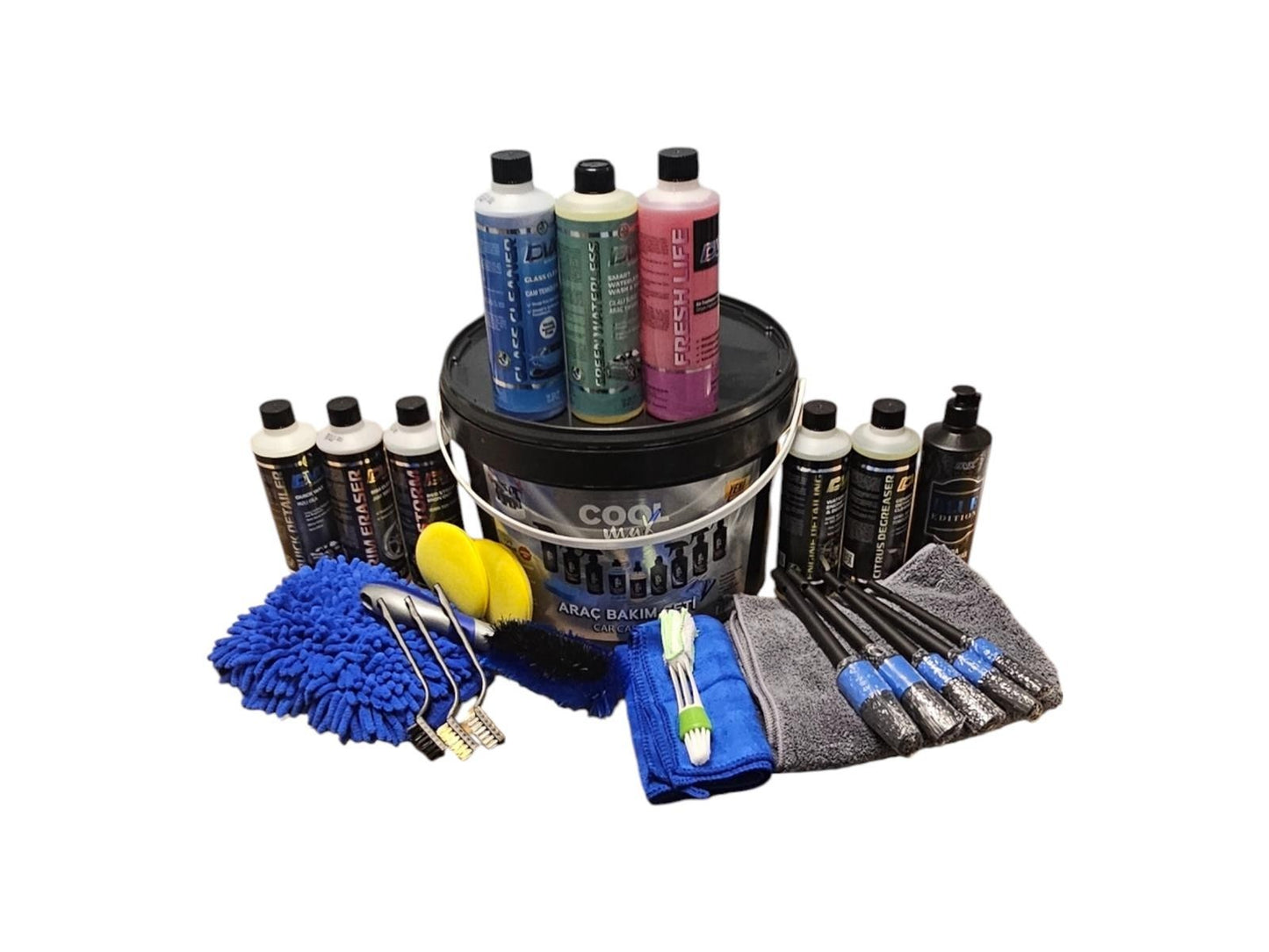 Autowaschset Autoreinigungsset Pro Eimer Felgen Reifen Auto Shampoo Duft 25 tlg