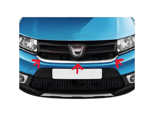 Kühlergrill Leisten für Dacia Sandero II 2012-2017 Edelstahl Grillleisten