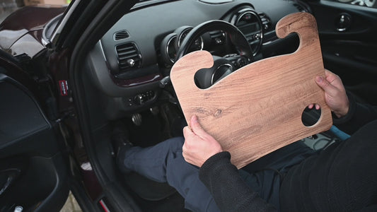 Lenkradtisch KfZ Tisch Auto Tablettisch Getränkehalter Laptoptisch Esstisch Holz