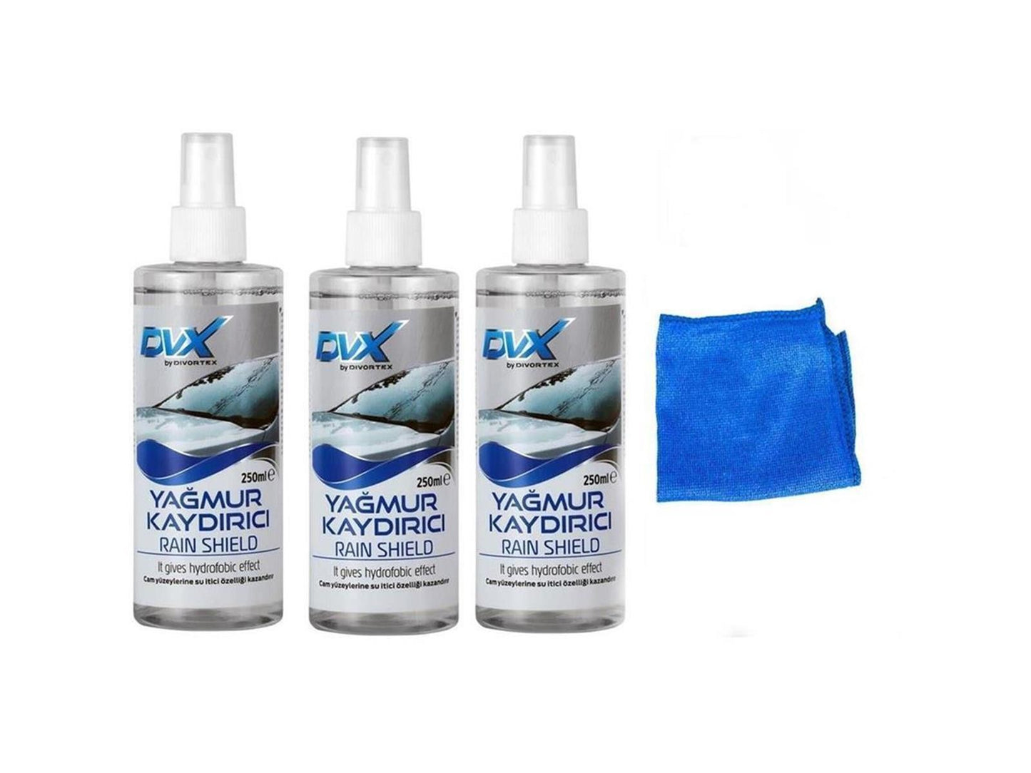 Regenabweiser Regen Schutz Spray Scheibe Versieglung Glas 3 x 250 ml