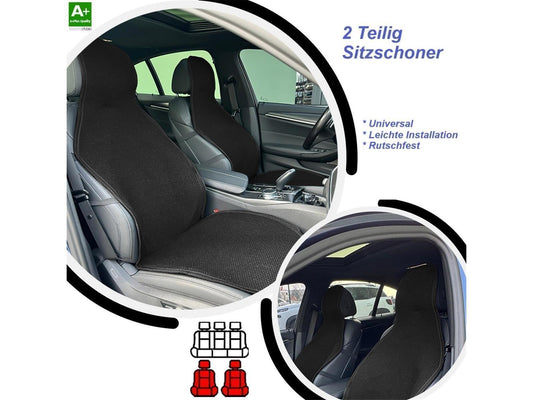 Autositzauflager Autositzbezüge Sitzschoner Schweißfester Universal Schwarz 1+1