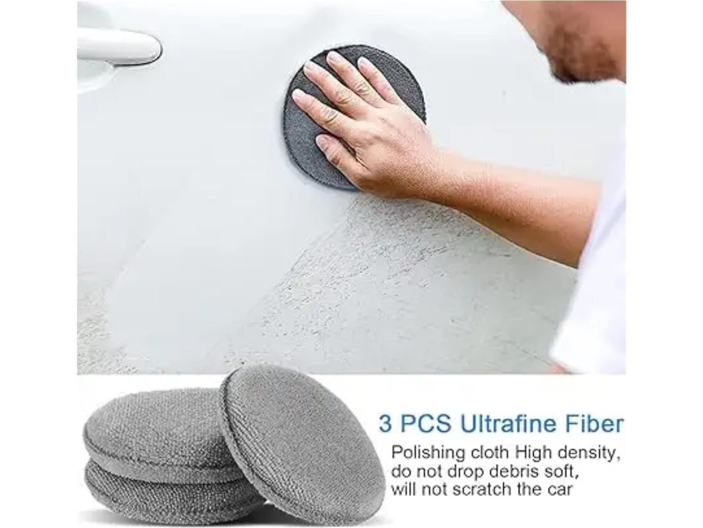 Auto Reinigungsset 9 tlg Innen Außen KFZ Mikrofaser Schwamm Applikator Pad Set