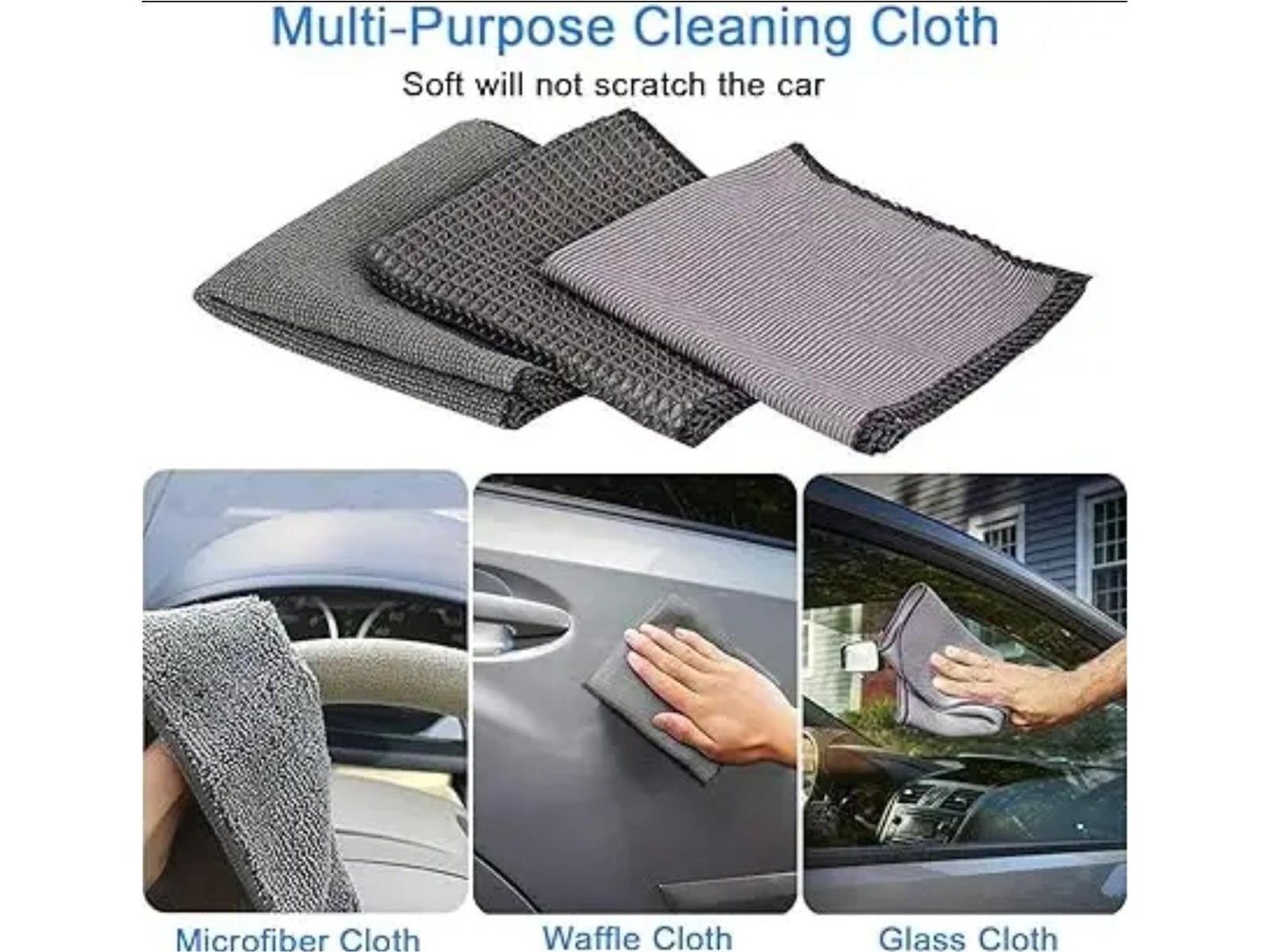 Auto Reinigungsset 9 tlg Innen Außen KFZ Mikrofaser Schwamm Applikator Pad Set