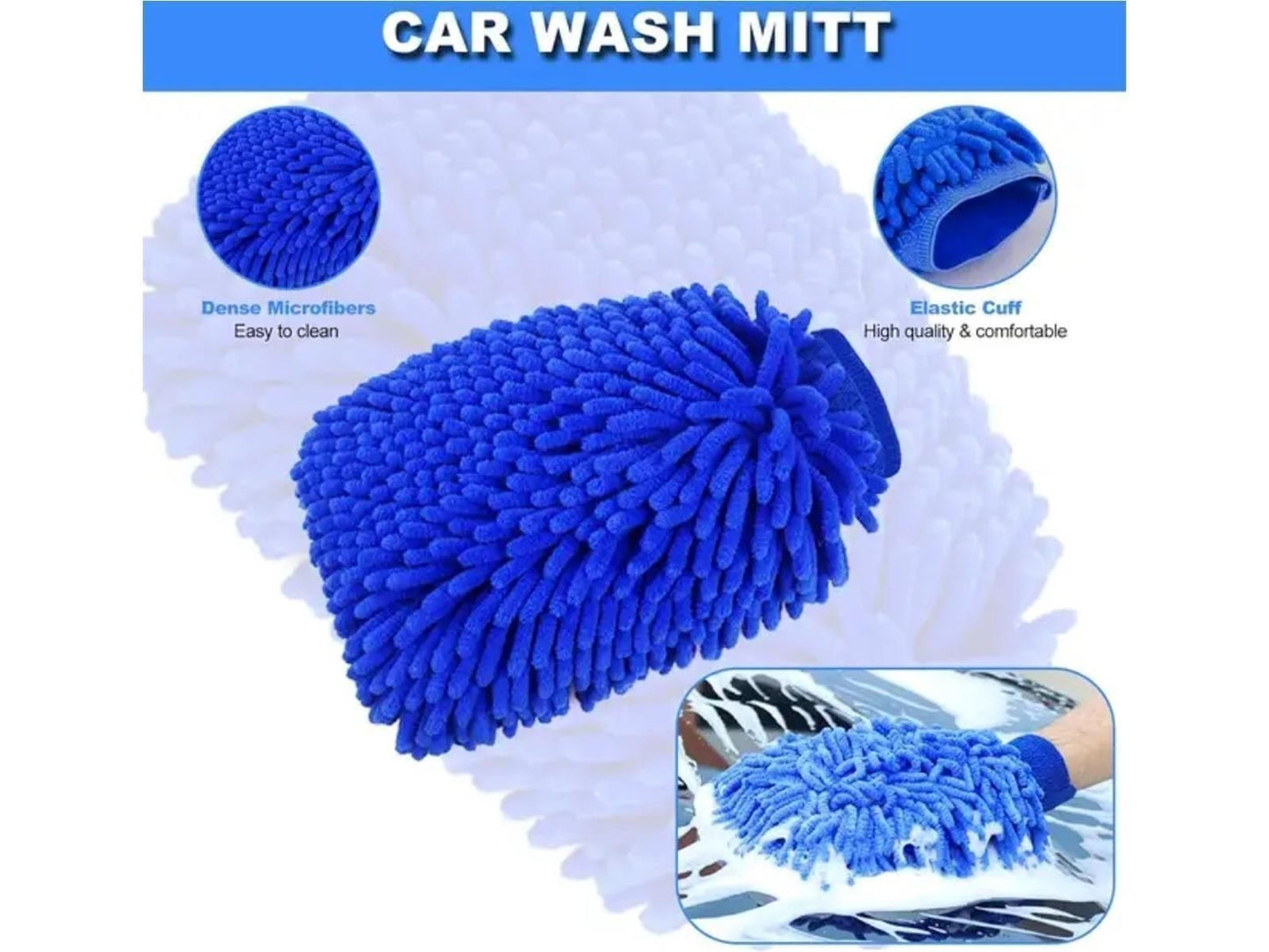 Auto Waschhandschuh Wash Mitt Mikrofaser Autowäsche Handwäsche Autopflege