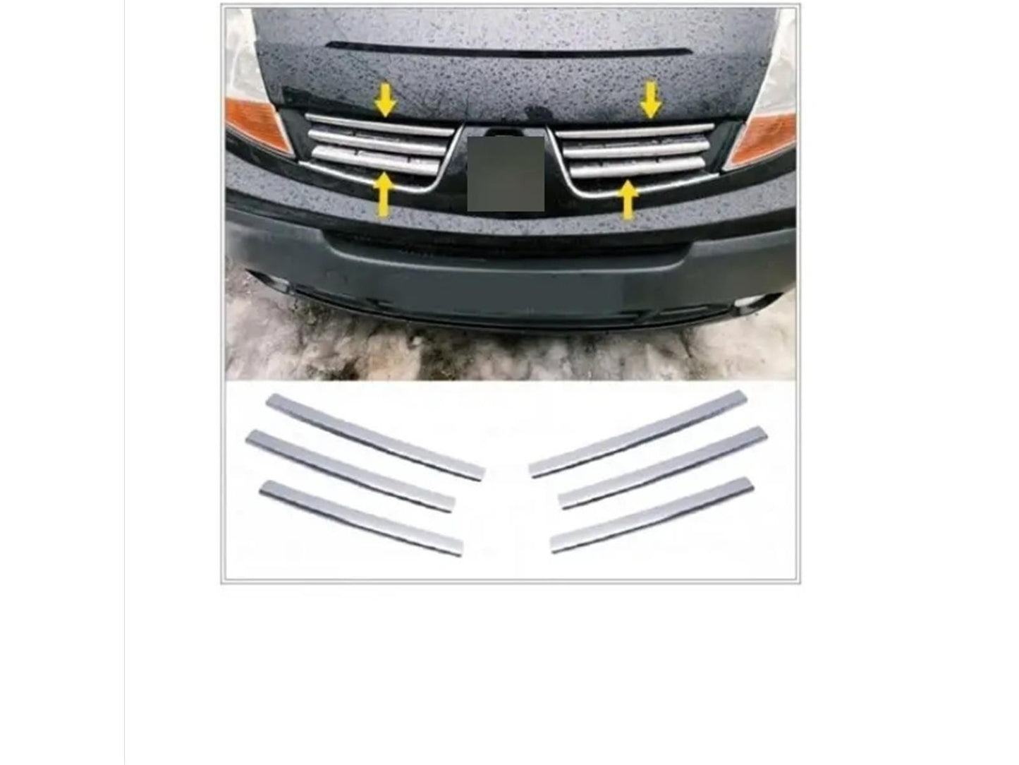 Kühlergrill Leisten  für Renault Trafic 2010-2014 6 tlg Edelstahl Chrom