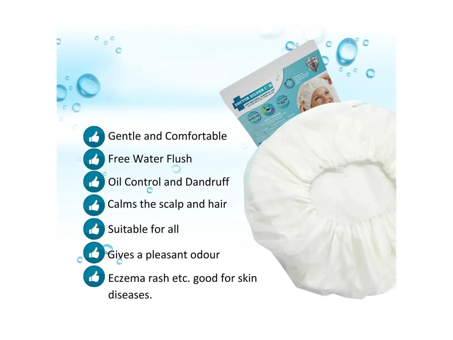 Shampoo Cap Haarwaschkappe Haarwaschmütze Wasserlos 3 Stk