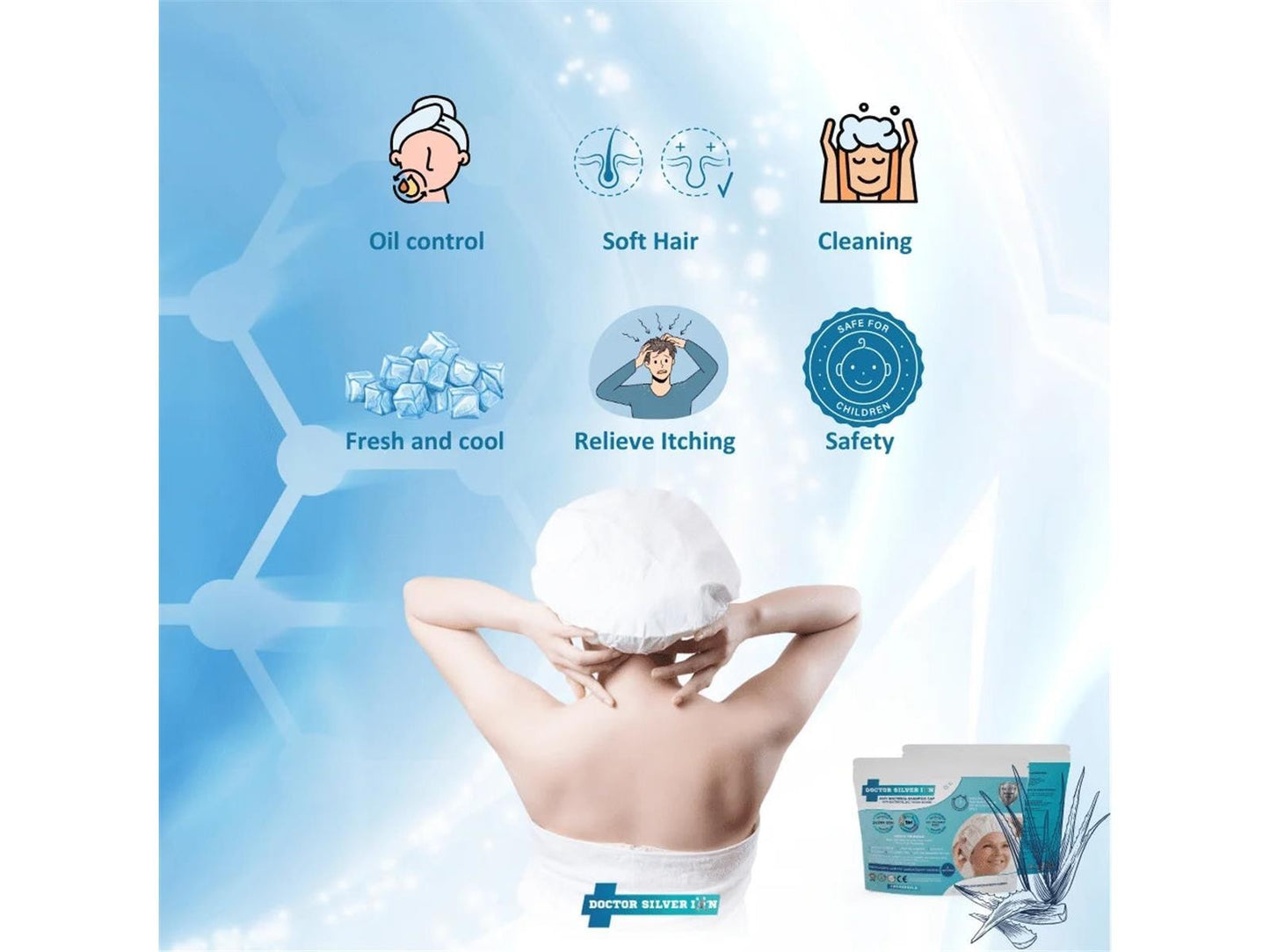 Shampoo Cap Haarwaschkappe Haarwaschmütze Wasserlos 3 Stk