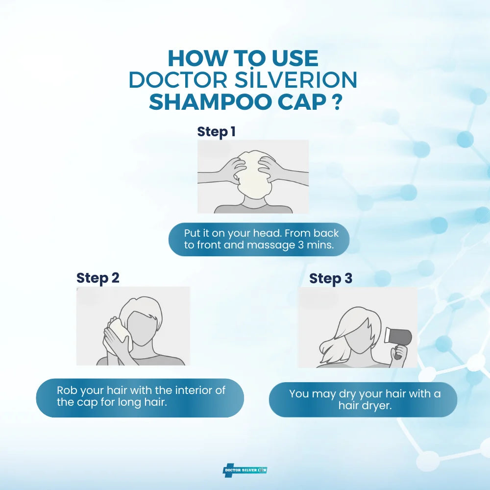 Shampoo Cap Haarwaschkappe Haarwaschmütze Wasserlos 3 Stk