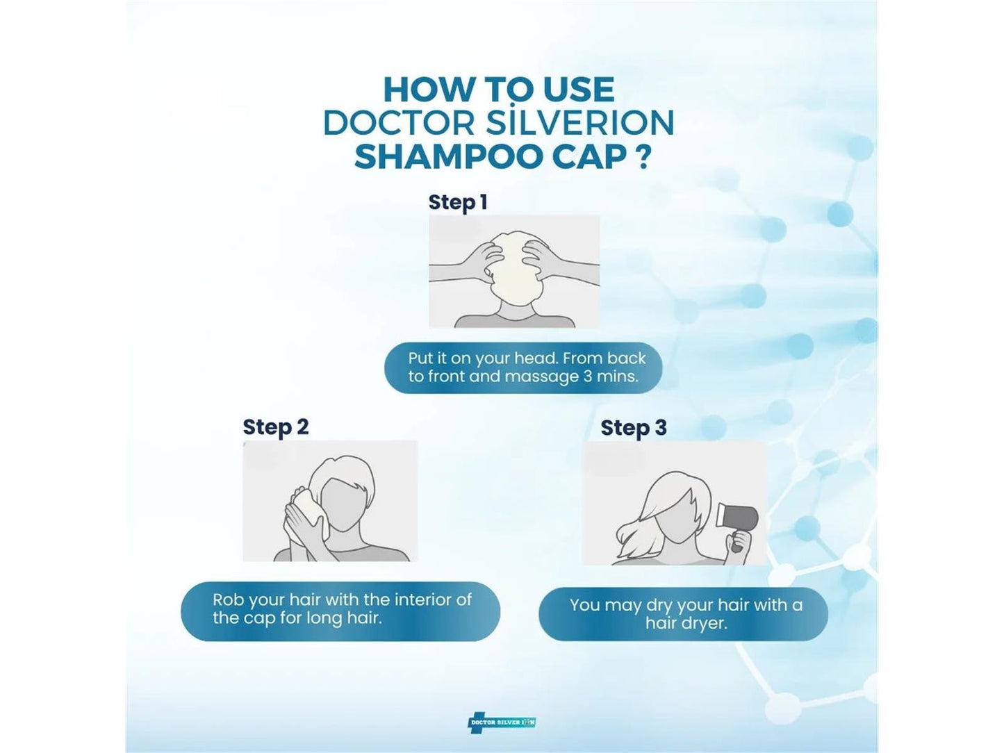 Shampoo Cap Haarwaschkappe Haarwaschmütze Wasserlos 3 Stk