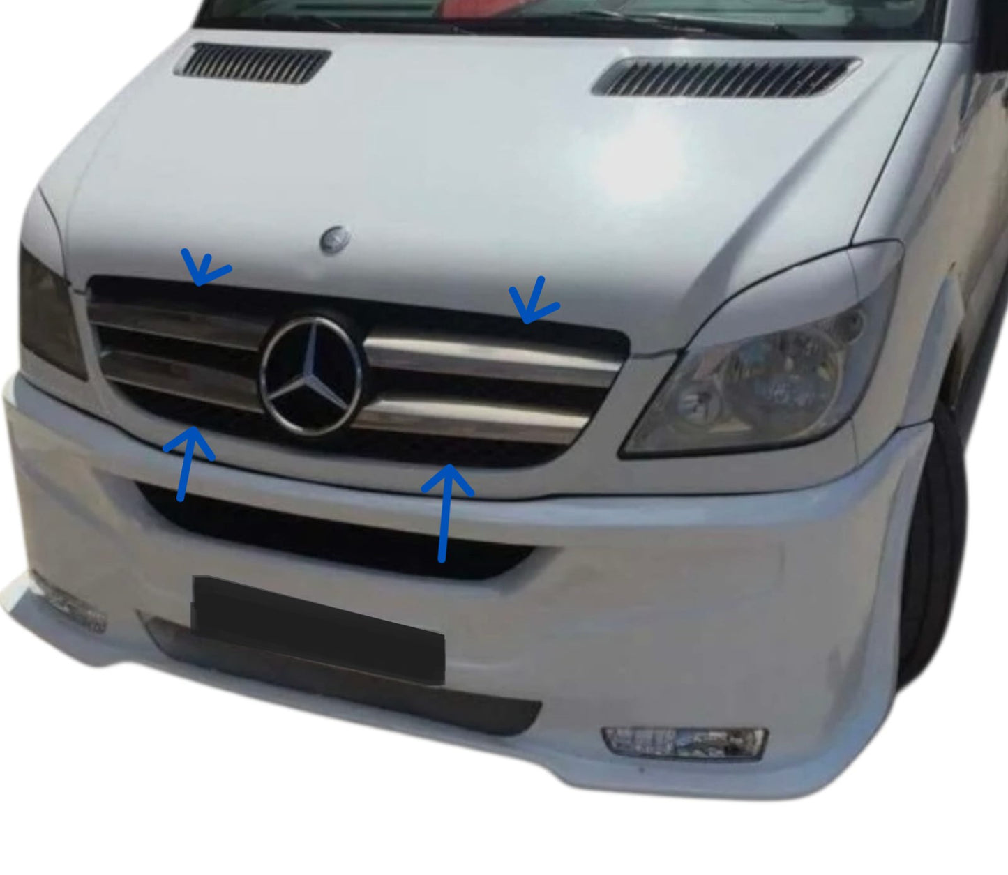 Kühlergrill Leisten für Mercedes Sprinter 2006-2013 4 tlg Edelstahl Grillleisten