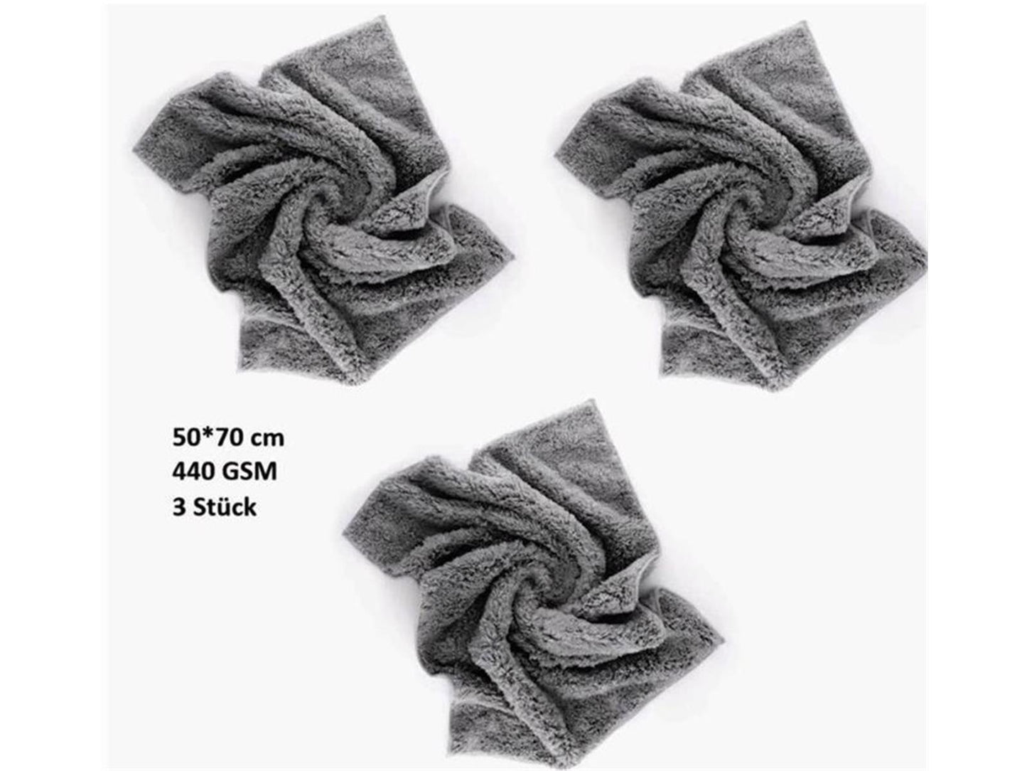 3 X Mikrofasertuch 440 G 50*70 Mikrofiber Poliertuch Trockentuch Cleaning Towel