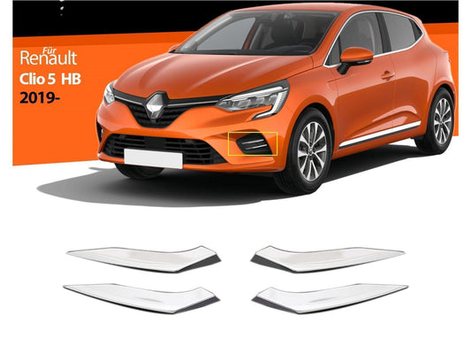 Nebelscheinwerfer Leiste Blenden Edelstahl für Renault Clio 5 HB ab 2019 4 tlg