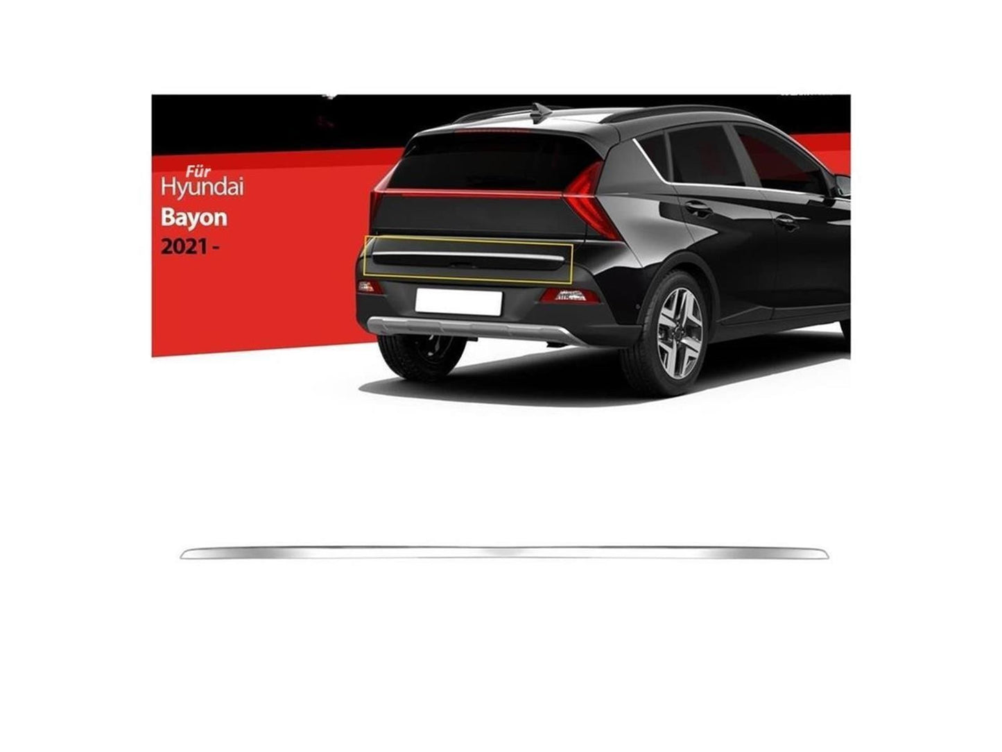 Kofferraumleiste Heckklappenleiste Edelstahl für Hyundai Bayon ab 2021 Chrom