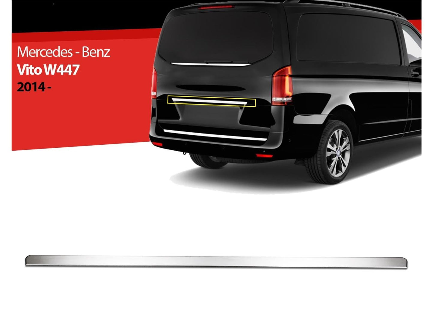 Kofferraumleiste Heckklappenleiste für Mercedes Vito W447 ab 2014 Edelstahl