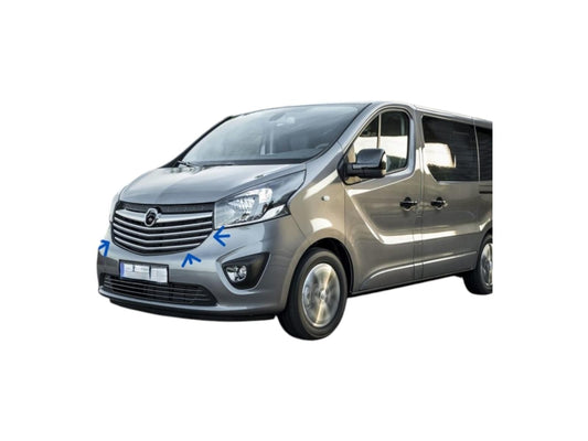 Kühlergrill Leisten für Opel Vivaro B 2014-2018 4 tlg X82 Edelstahl Grillleisten
