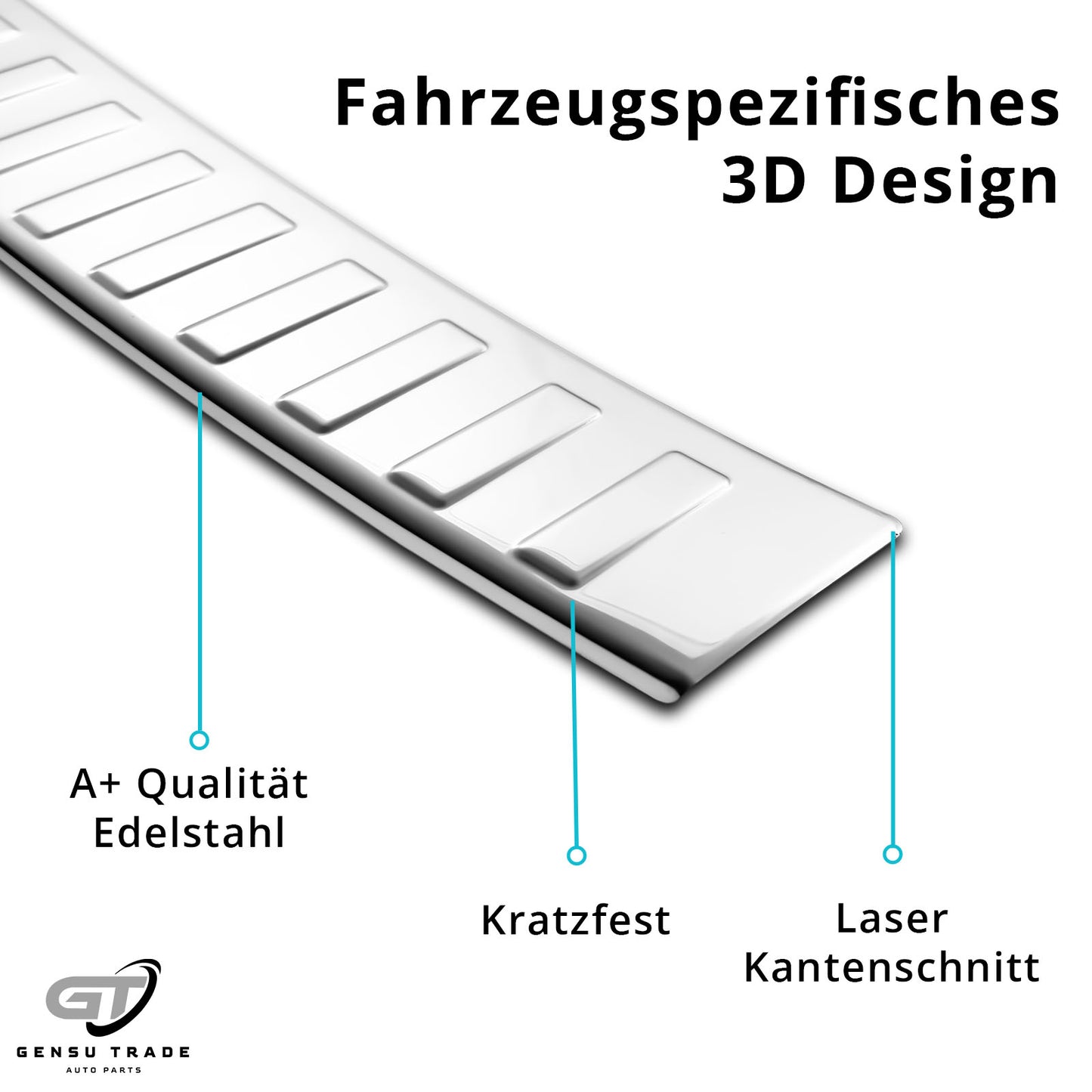 Auspuffblende Abdeckung für Peugeot 3008 Edelstahl Chrom Leisten ab 2017