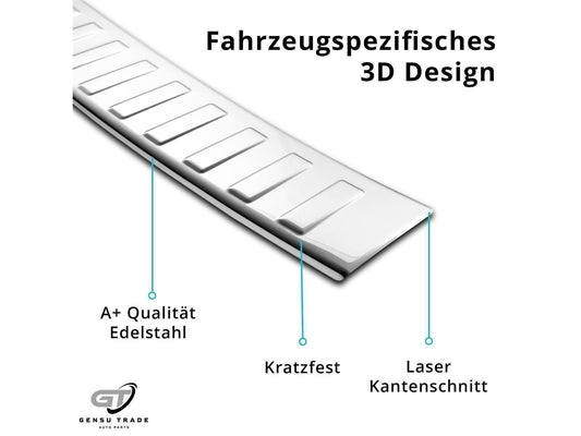 Ladekantenschutz für Ford C-Max 2012-2018 Stoßstangenschutz Edelstahl Silber