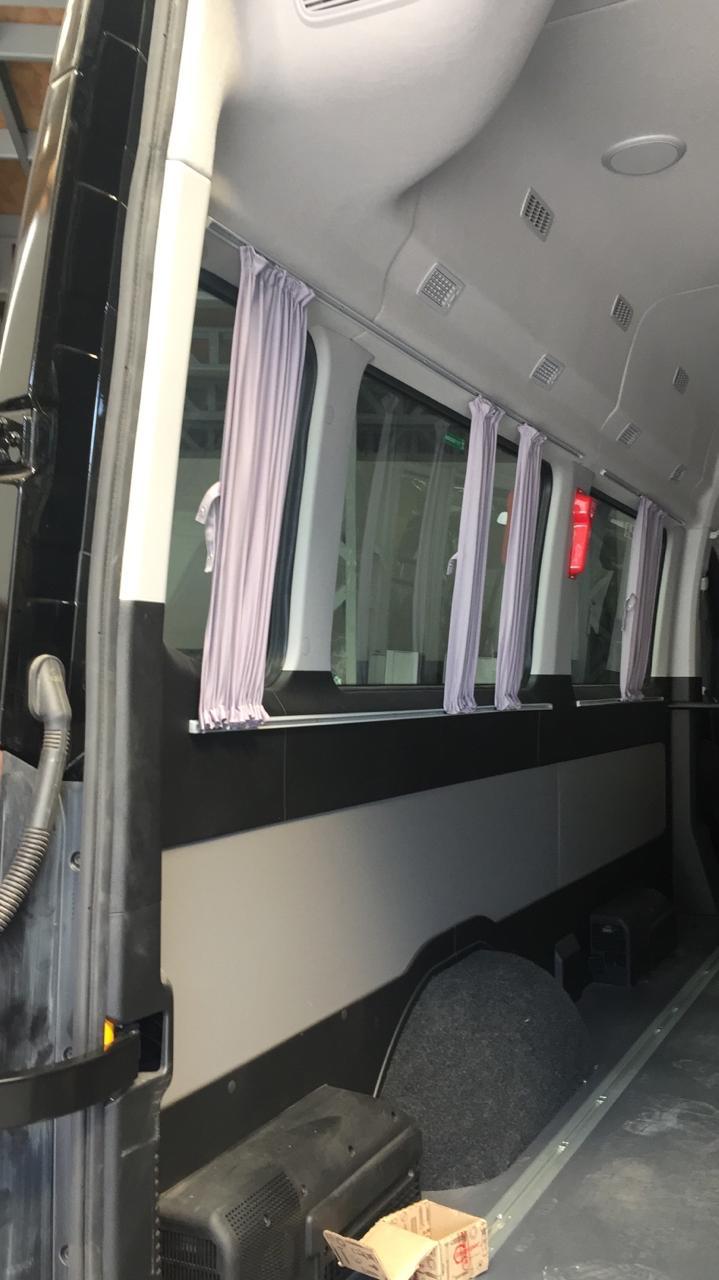 Sonnenschutz Vorhänge Set für Mercedes Vito W639 2003-2014 L3 Schwarz Gardinen