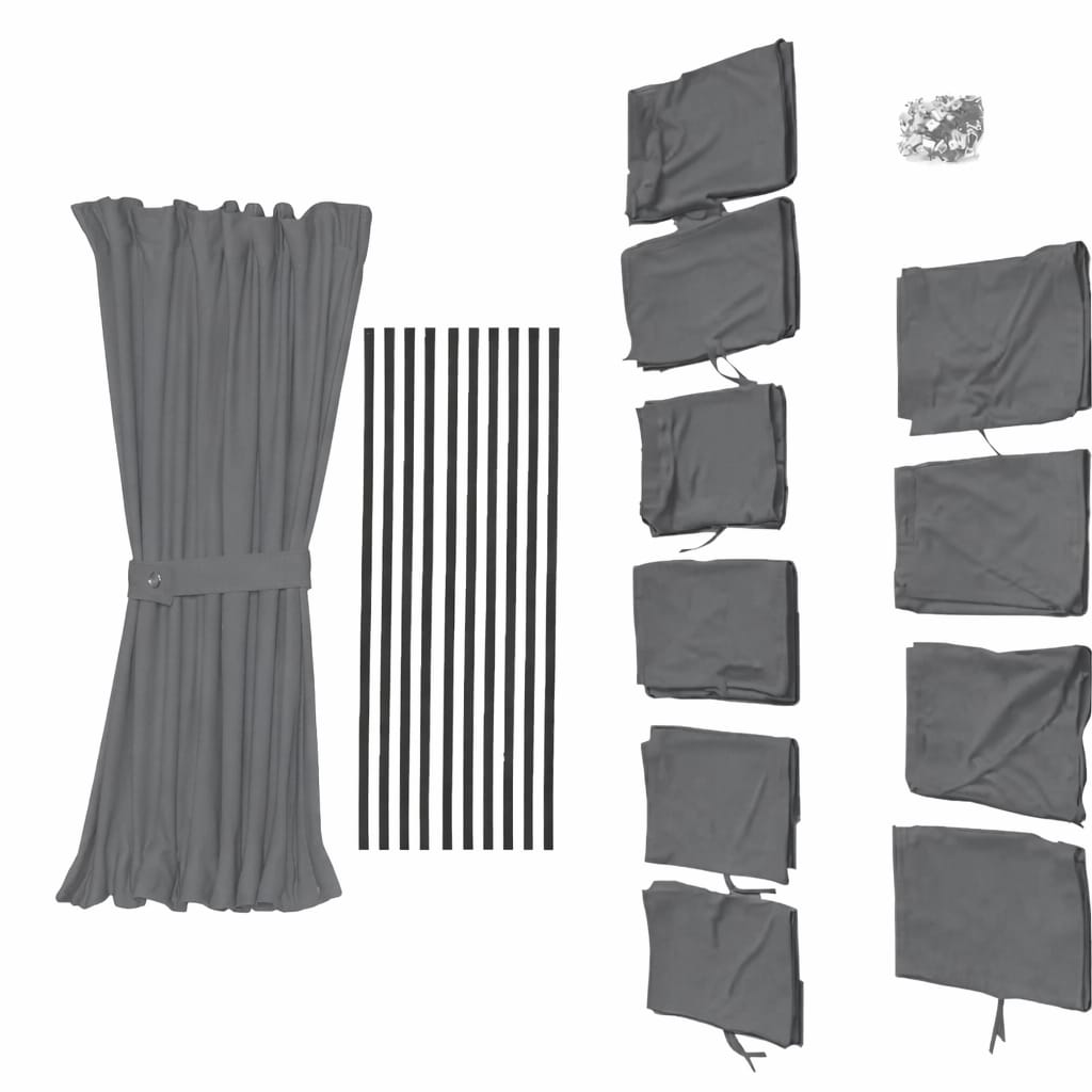 Sonnenschutz Vorhänge Set für VW T5 T6 Transporter 2003-24 L1 Grau Doppelhecktür