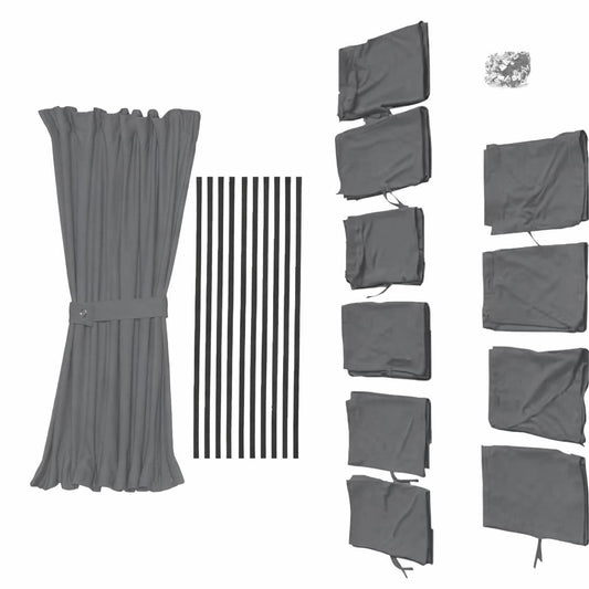 Sonnenschutz Vorhänge Set für VW T5 T6 Transporter 2003-24 L1 Grau Doppelhecktür