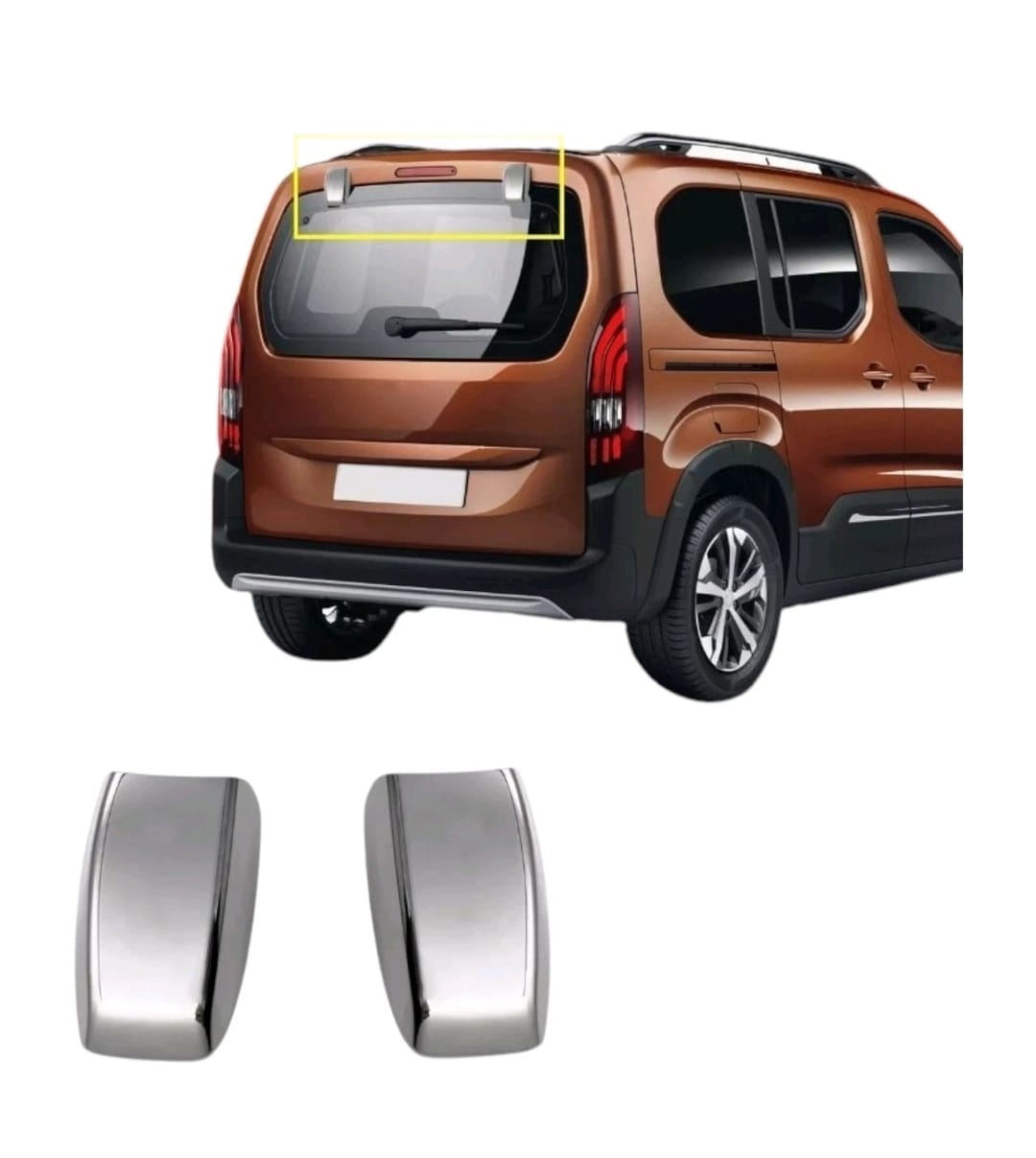 Heckklappe Scharnierabdeckung für Opel Combo E ab 2019 2 tlg Edelstahl Chrom