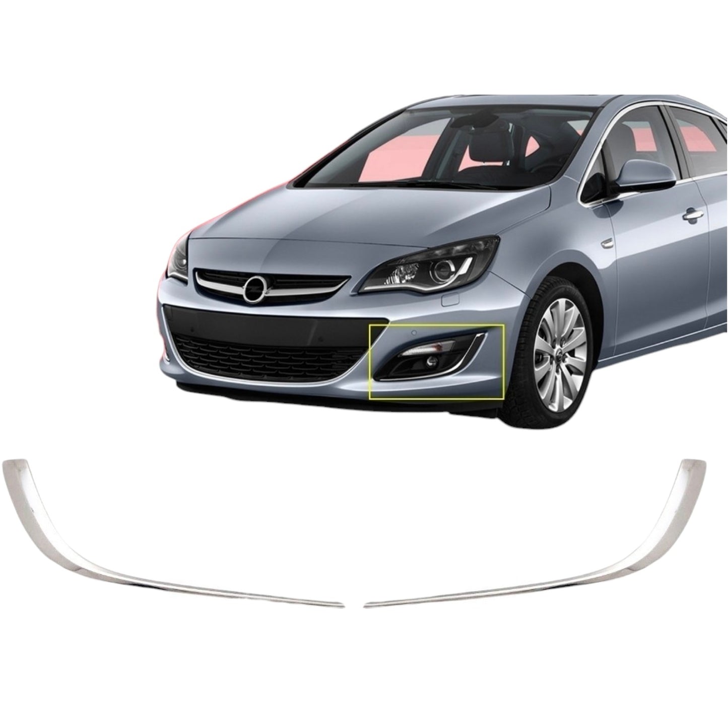 Nebelscheinwerfer Leisten für Opel Astra J Zierleisten Edelstahl 2010-2016