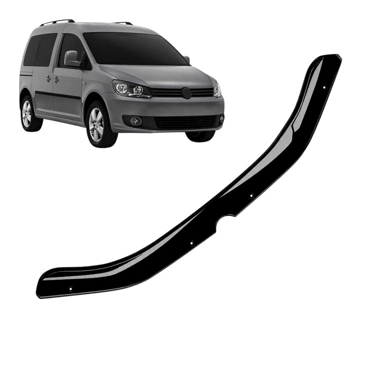 Motorhauben Windabweiser für VW Caddy Steinschlagschutz Schwarz 2010-2015