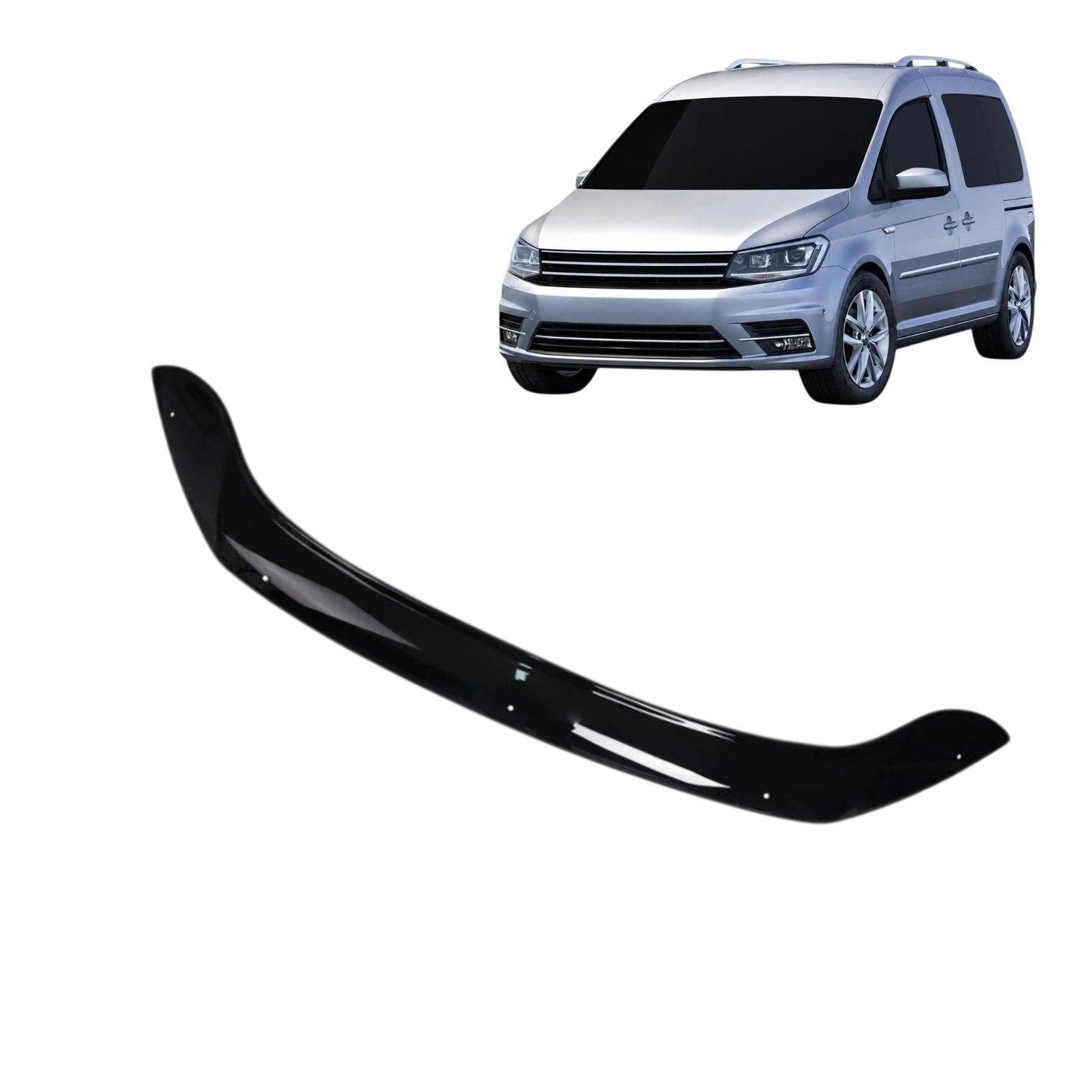 Motorhauben Windabweiser für VW Caddy Steinschlagschutz Schwarz 2015-2019