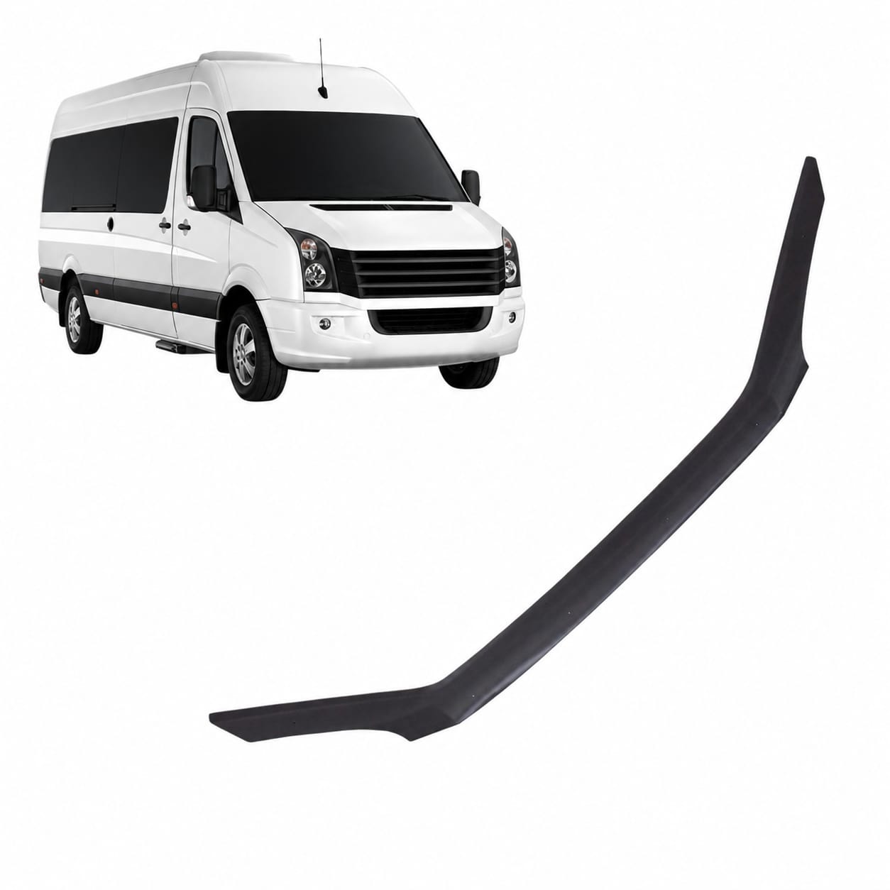 Motorhauben Windabweiser für VW Crafter Steinschlagschutz Schwarz 2006-2017