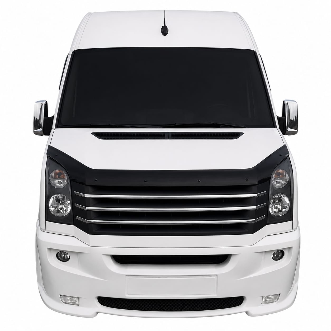 Motorhauben Windabweiser für VW Crafter Steinschlagschutz Schwarz 2006-2017