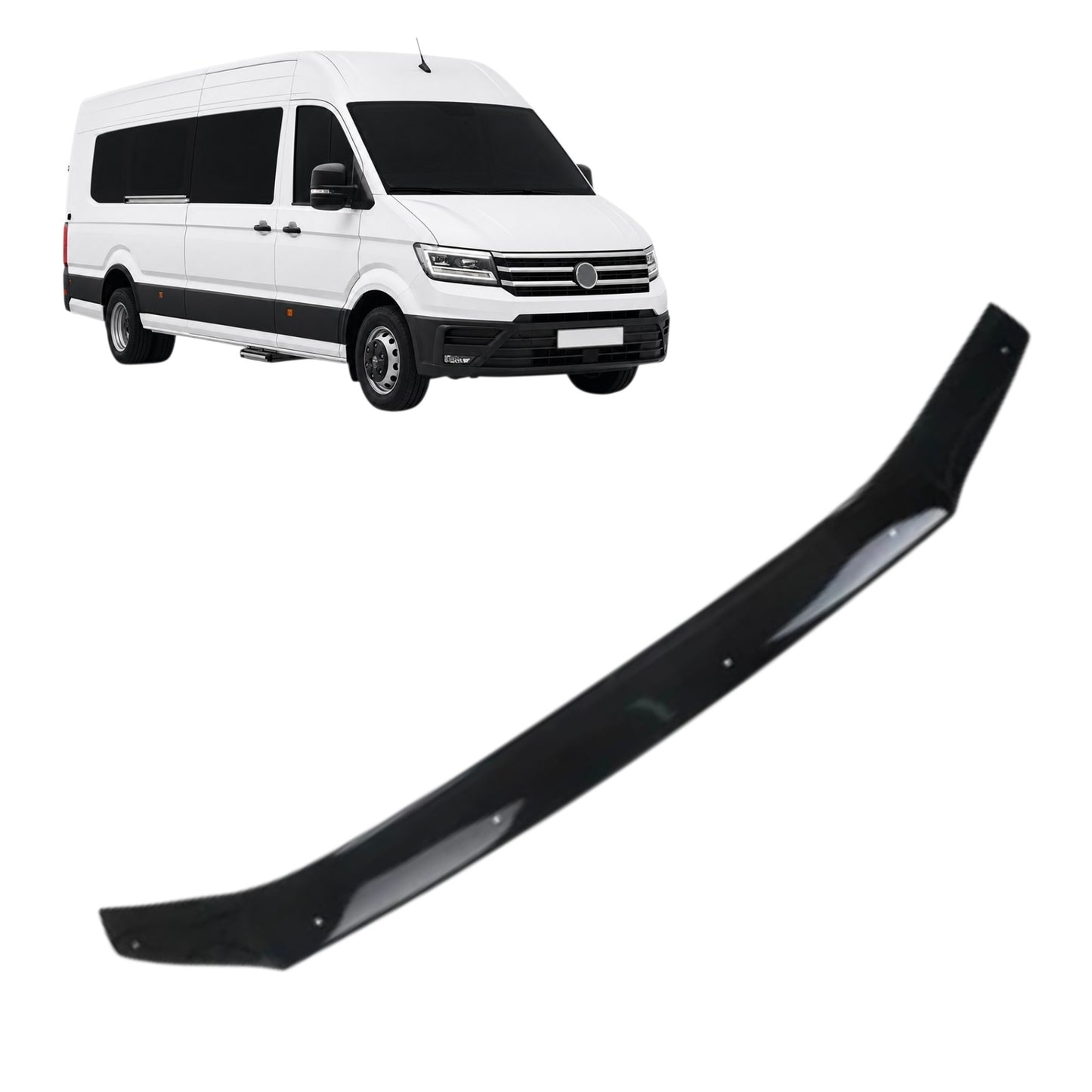 Motorhauben Windabweiser für VW Crafter Steinschlagschutz Schwarz 2018-2024
