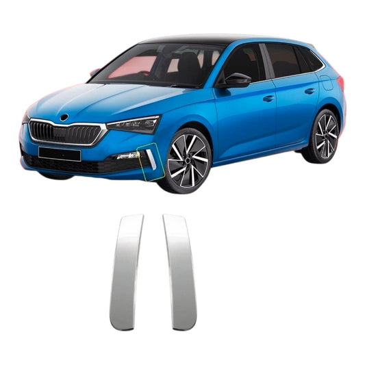Nebelscheinwerfer Leiste für Skoda Scala Edelstahl Blenden ab 2019 2 tlg