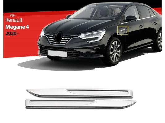 Seitenblinker Leiste Blinkerrahmen Edelstahl für Renault Megane 4 HB/SD ab 2020
