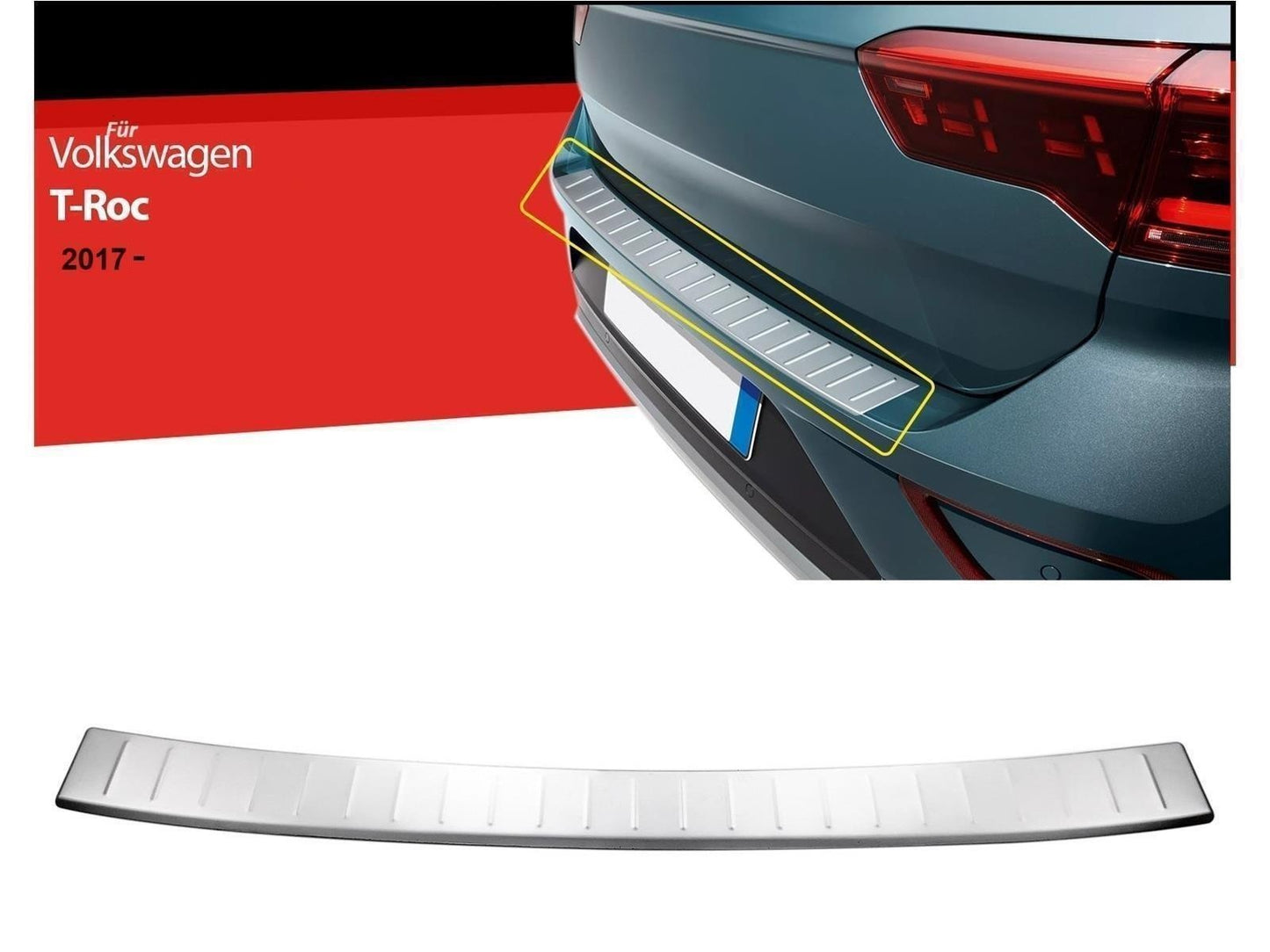 Ladekantenschutz für VW T-Roc 2017-2024 Stoßstangenschutz Edelstahl Chrom